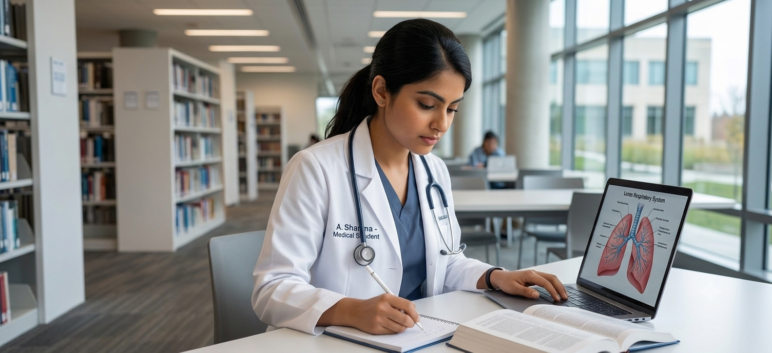 Medical Student studying